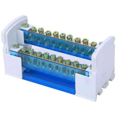 Boîte de Distribution de Bornes 2x11 Trous, Boîtier de Bornier en Nylon PA à Rail DIN 211 avec Couvercle Anti-poussière Transparent, Boîtier de Câblage 94V-2 monophasé à 2