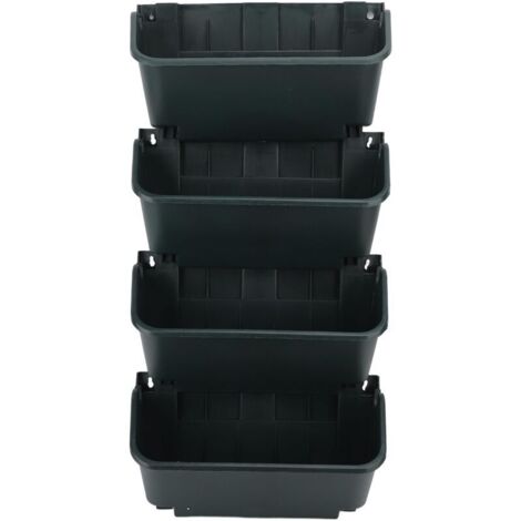 Ensemble de Jardinières Verticales, 4 Pots Suspendus, Pot de Fleurs Mural Vertical, Gain de Place, Boîte de Jardinière Verticale en Plastique Respirante pour Porche, Jardin, (1/5)