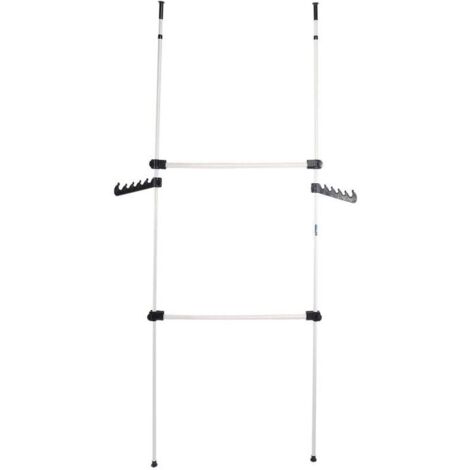 Systeme Penderie Telescopique Garde-robe Téléscopique Barre de Penderie Portant de Vêtement Système à vêtements télescopique Hauteur réglable 281-329cm Largeur réglable 80-139cm (1/5)