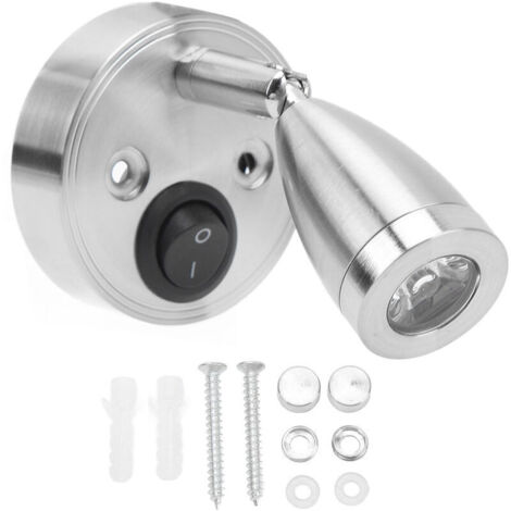 Jeffergarden RV 12 V à 24 V lampe de lecture LED polie couchette bateau Marine lampes de lecture à intensité variable pour camion bateau remorque argent (1/5)