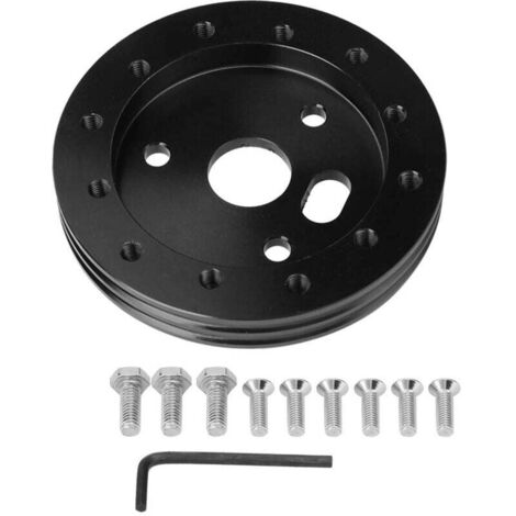 Moyeu de volant de voiture, subvention de volant 3 trous 0.5in moyeu entretoise pour adaptateur 6 trous universel(noir) (1/5)
