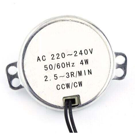 Moteur Synchronisé 1pc 220-240V Moteur Micro Ondes AC Synchronous Motor Geared Motor 4W CW/CCW(2.5-3RPM) (1/2)