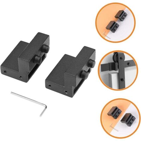 2Pcs Arrêts de Porte de Grange en Alliage de zinc Dispositif de limite d'arrêt de rouleau voie pour glissière coulissante (1/5)