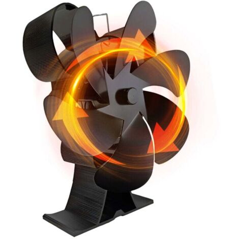 Ventilateur de Poêle à Bois - Ventilateur de Cheminée avec 6 Pales - Ventilateur Auto Alimenté - Ventilateur Alimenté par la Chaleur pour Poêle à Bois/Cheminée/Gaz/Bûches de Poêle (1/5)
