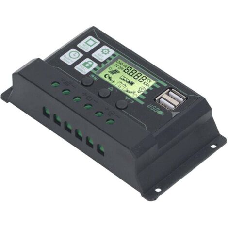Régulateur de Contrôleur de Charge Solaire PWM, écran LCD Clair Contrôleur de Charge Solaire PWM 100A Mode de Charge en 3 étapes pour Batteries GEL AGM OUVERTES