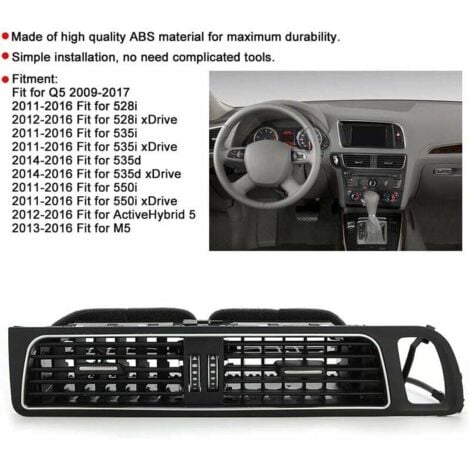 Grille d'aération avant pour tableau de bord, console centrale 8R1820951L Compatible avec Q5 2009-2017+grille ventilation q5+grille ventilation q5 - 2