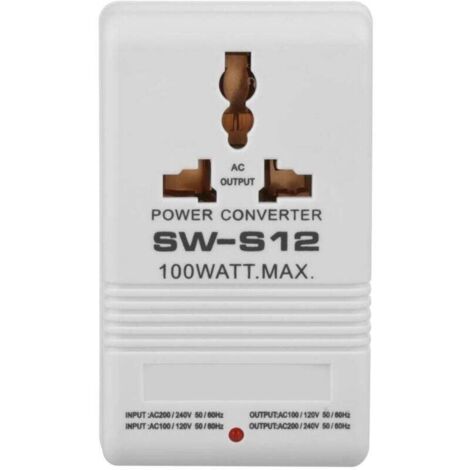 Transformateur de convertisseur de tension abaisseur 100W 110V/120V à 220V/240V (prise standard CN) (1/5)