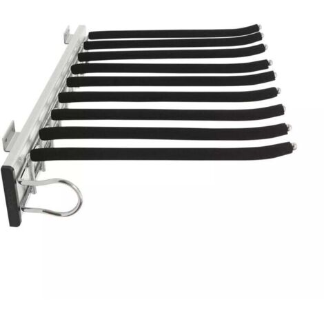Porte-pantalon extensible, porte-pantalon, porte-pantalon, 9 foulards, rail de suspension, pantalon extensible pour armoire de 48 cm (montage côté gauche),