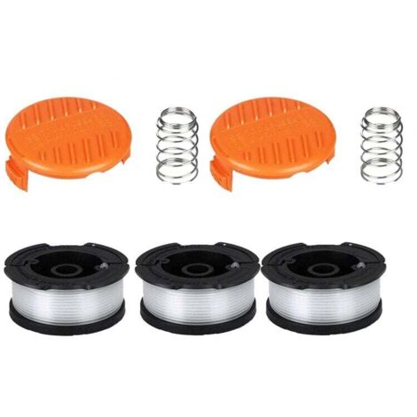 Bobine de coupe-bordure Black & Decker, bobine de coupe-bordure de 0,2 cm (3 fils de coupe-bordure, 2 capuchons, 2 ressorts) (1/5)