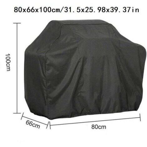 Housse pour mobilier de jardin 80x66x100cm Couverture De Barbecue Noir Couverture De Gril De Barbecue Extérieure Bâche De Bâche De Barbecue Imperméable Couvertures De Gril-- (1/5)