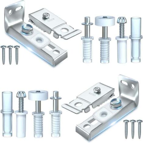Kit de réparation de matériel de porte pliante - Lot de 2 pièces de rechange pour portes de placard coulissantes pliantes comprenant un support supérieur et inférieur, un pivot de 3/8", une roue de gu