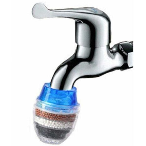3 robinets charbon actif filtre à eau à 5 couches purificateur de filtre à eau du robinet bleu + vert + orange, (1/5)