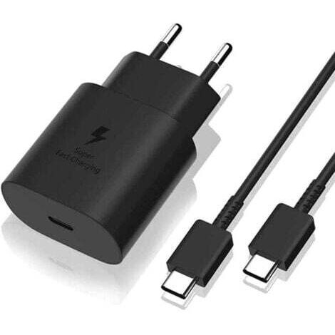 Chargeur Rapide 25W + Câble USB-C Pour Samsung S22 PLUS-S22 ULTRA-S21 FE 5G-S21 PLUS-S21 ULTRA-S20 FE-S20 PLUS-Note 20-A53 Xiaomi--