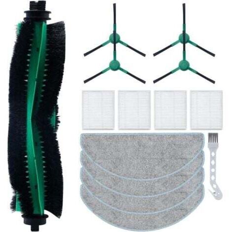 Kit d'accessoires pour iRobot Roomba Combo Essential Y0112/Y0110 robot aspirateur, pièces de rechange 1 brosse principale, 4 filtres, 4 brosses latérales, 4 lingettes, 1 brosse de nettoyage (1/4)