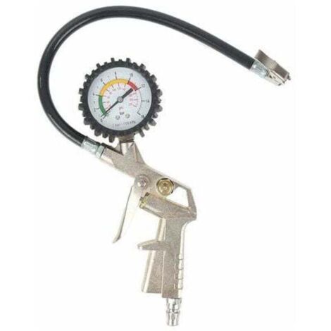 Pistolet De Gonflage Manomètre Gonfleur 40mm 16 Bar Auto Cycle Calibre Allemand-- (1/5)