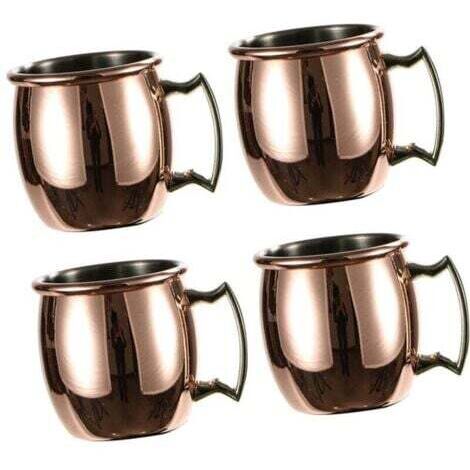 4x tasses en cuivre Moscow Mule, (lot de 4) tasses en cuivre massif, fabriquées à la main - 60 ml-- (1/4)