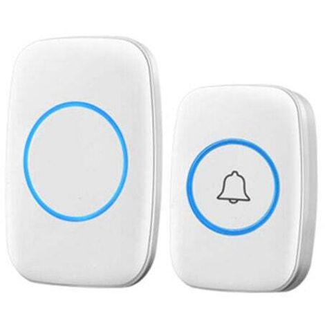 Sonnette de porte sans fil Carillon de porte sans fil étanche avec 3 niveaux de volume et 38 mélodies pour la maison-- (1/5)