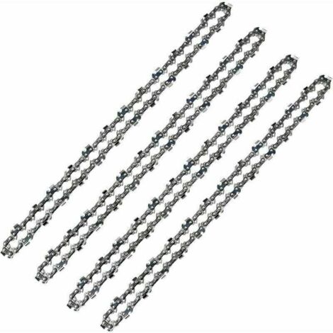 Chaîne de tronçonneuse 52 Maillons, Pas de 3/8 LP, Jauge 050 (1,3mm) Faible Rebond (Low-Kickback), Lot de 4 Chaînes de Tronçonneuse 52 Entraineurs pour Guide-Chaîne de 14 (35 cm) (1/5)