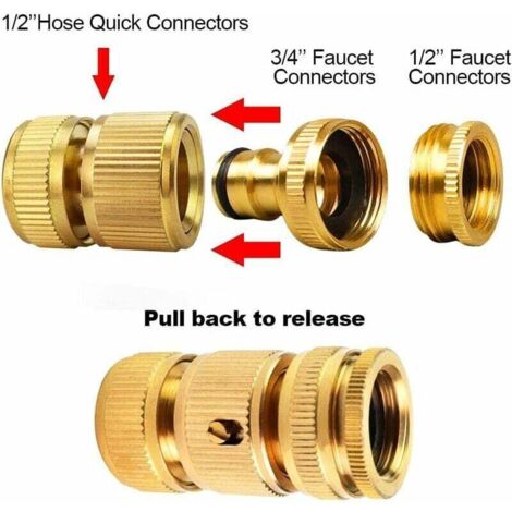 Shwdsy Raccord Tuyau Arrosage Laiton 1 Pouce Filetage Intérieur Extérieur - DN25 Avec Joints D'Étanchéité