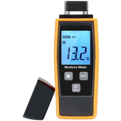 Testeur d'humidité, testeur d'humidité pour murs et bois, compteur de fuites, humidité, détecteur de teneur en eau avec écran LCD,hygrometre interieur,testeur humidité bois-- (1/5)