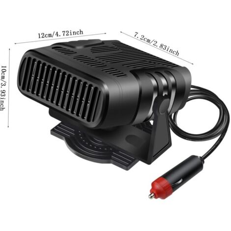 Soufflerie d'air Chaud pour Voiture en Forme de Coupe, 150W 12V Chauffe-dégivreur portatif à Chauffage Rapide Mini Allume-Cigare avec Base à Ventouse rotative à 180°, pour Voitures