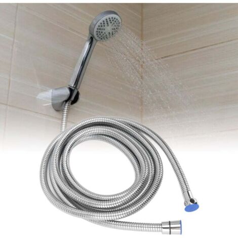 Tuyau de douche 118in Antidéflagrant Utilisation Chaud Froid en Acier Inoxydable Tuyau de Douche Extra Long pour Salle de Bain-- (1/5)