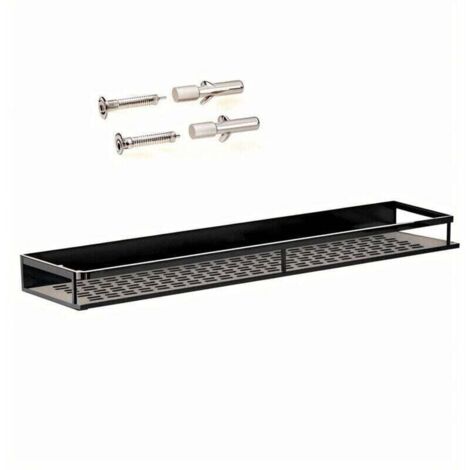 Étagère de salle de bain en acier inoxydable 1 pcs noir 50cm, (1/5)