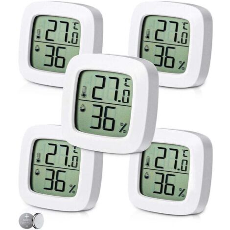 5 Pièces Thermomètre Hygromètre Interieur Numérique,Indicateur du Niveau de Confort,Petit Thermomètre Hygromètre Digital à Haute Précision,Thermomètre Chambre Bébé pour Salon entrepôt Chambre (1/5)