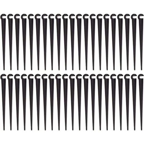 Piquets de Support de Tuyau d'irrigation Support Piquet de Tube Irrigation Goutte à Goutte Plastique Outil de Jardinage,Paquet de 100(Taille d'ouverture 1/4 pouce) (1/5)