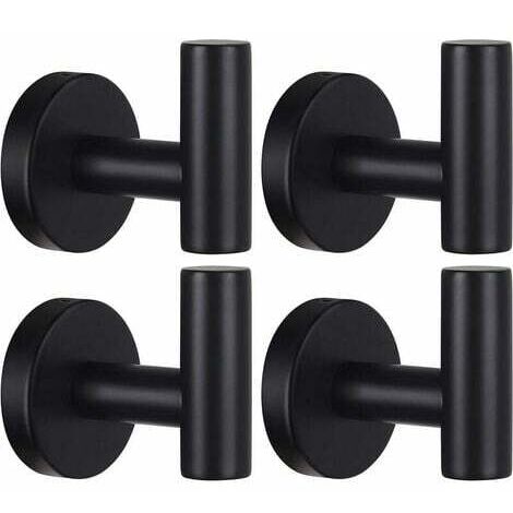 Crochet porte-serviettes mural crochet porte-manteau salle de bain crochet de robe noir mat SUS 304 acier inoxydable lourd cintre de porte serviette peignoir armoire éponge crochet salle de ba (1/4)