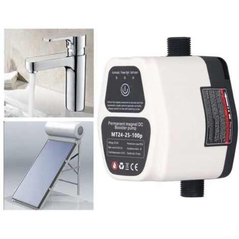 Pompe de surpression d'eau 100W 24V 25L entièrement automatique avec détection intelligente et silencieuse Pompe de surpression d'eau 100-240V EU Plug-- (1/5)