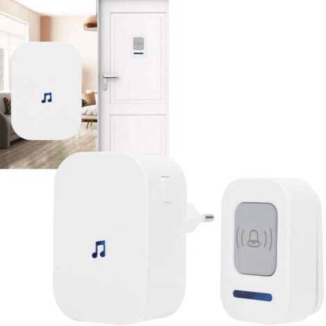 Sonnette de porte intelligente sans fil avec télécommande, carillon de porte imperméable à l'eau-- (1/5)