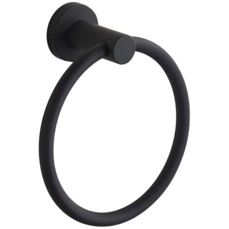 Anneau porte-serviette mural en acier inoxydable 304 pour salle de bain Noir-- (1/5)
