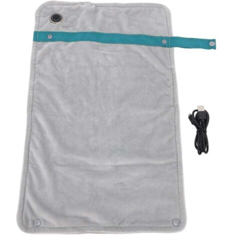 Portable Sans Couverture Chauffante USB, 120x70cm Electrique Couverture Voiture Chauffage, Camping,Maison (Gris) A
