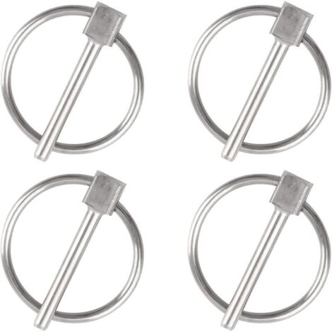 Goupille de sécurité, 4PCS Dia 3mm en acier inoxydable Goupille de sécurité ronde Goupille de verrouillage de remorque Goupille de fixation de Lynch pour piste, ferme, pelouse,de (1/4)