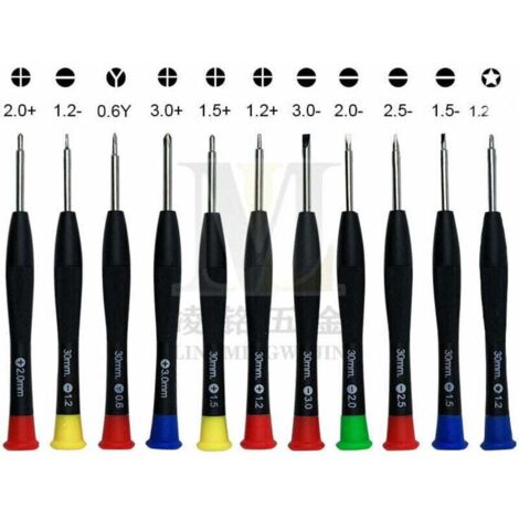 Lot de 11 mini tournevis cruciformes à fente magnétique pour montres, lunettes, bijoux, ordinateurs, ordinateurs portables, appareils électroniques de précision,de (1/4)