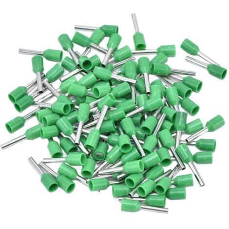 1000Pcs Bornes à sertir isolées pour broches électriques 16 AWG Kit de connecteurs d'extrémité de cordon E1510 Vert,DUBUNS (1/4)