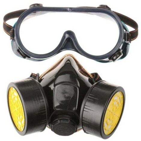 Masque à gaz professionnel masque de peinture au charbon actif respirateur avec 2 filtres anti-poussière, pesticides, formaldéhyde, laque colorée (1/4)