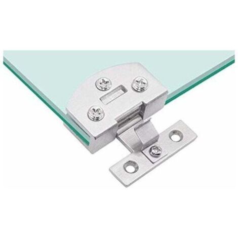 1 paire de charnière de porte en verre armoire vitrine armoire à vin clip charnière de porte pièces de rechange, convient pour verre épais de 5-8mm (argent),de (1/4)
