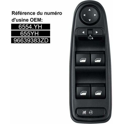 Commande Leve Vitre C4 Picasso 6554.YH Commutateur Interrupteur Bouton Lève Vitre Pour Citroen C4 Grand Picasso (1/4)