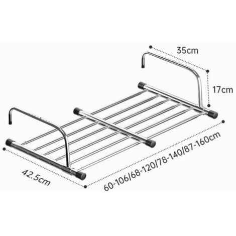 Etendoir à suspendre, Ohjijinn Etendoir À Linge Pliable Séchoirs, À Linge en Acier Inoxydable Télescopique, 60-106cm De Longueur Séchoir Suspendu Séchoir À Linge Balcon pour Intérieur Et Extérieur