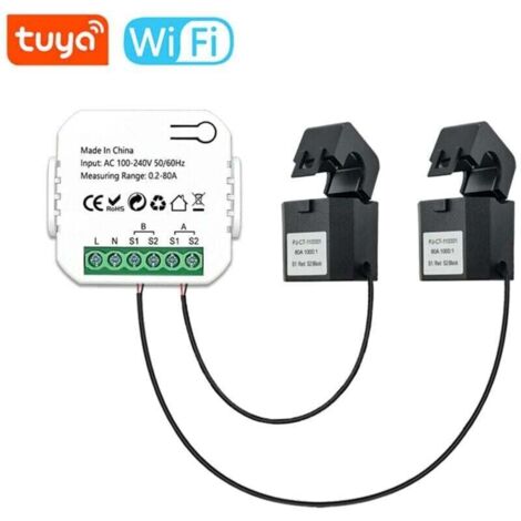 Compteur d'energie intelligent WiFi Tuya Consommation de production d'energie solaire Compteur de surveillance App surveille(Version Zigbee) (1/4)