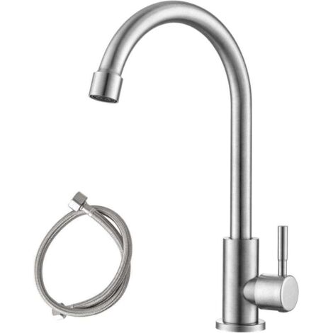 Robinet Eau Froide Uniquement - Robinet Eau Froide De Cuisine À Une Main, Parfait Pour Le Jardin Ou La Cuisine, Design Élégant Et Facile À Installer (1/4)