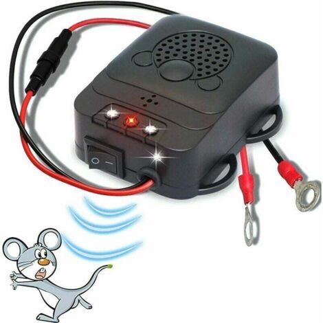 Répulsif Ultrason Pour Voiture, Électronique Dissuasion Répulsif Anti-Fouine De Rat Avec Lampes Stroboscopiques À Del Pour Voiture, Grange, Cuisine (1/4)