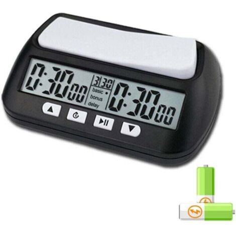 Horloge d'échecs professionnelle portable multifonction 3 en 1 Minuterie d'échecs numérique Minuterie de jeu,de (1/4)
