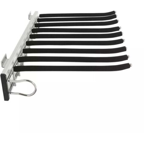 Porte-pantalon extensible, porte-pantalon, porte-pantalon, 9 foulards, rail de suspension, pantalon extensible pour armoire de 48 cm (montage côté gauche),de