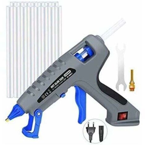 Vente chaude-Pistolet à Colle Chaude Pistolet en silicon de 200 W, avec 15 pièces de 19 cm de contrôle de température automatique industriel de bâton de colle,de (1/4)