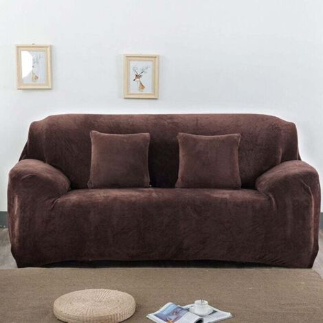 Housse de canapé 1, 2, 3 et 4 places (coussins non inclus), housse de protection unie, facile à installer, tissu extensible, lavable en machine (2 places : 145-185 cm)