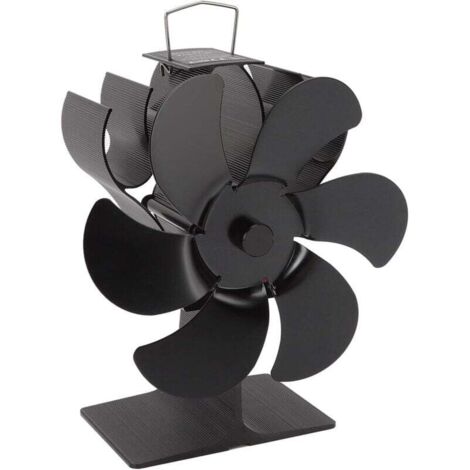 Ventilateur de poêle écologique à 6 pales, en alliage d'aluminium, silencieux, démarrage automatique, vitesse du vent de 1 400 tr/min, résistant aux hautes températures.