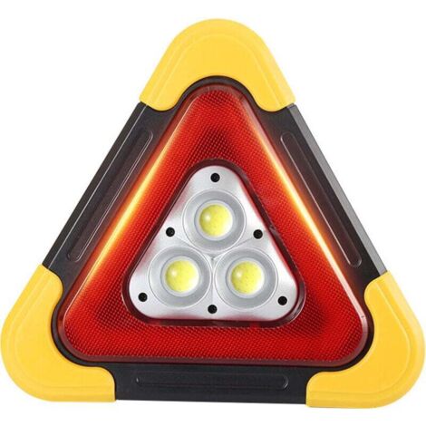 Panneau (Sécurité, Information, Signalisation...) Panneau d'avertissement LED multifonction à trépied, éclairage de secours solaire rechargeable pour voiture, triangle, voyant d'avertissement de sécur